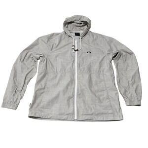 Oakley Women's Gray Cotton Full Zip Up Hooded Vented Jacket Size XL